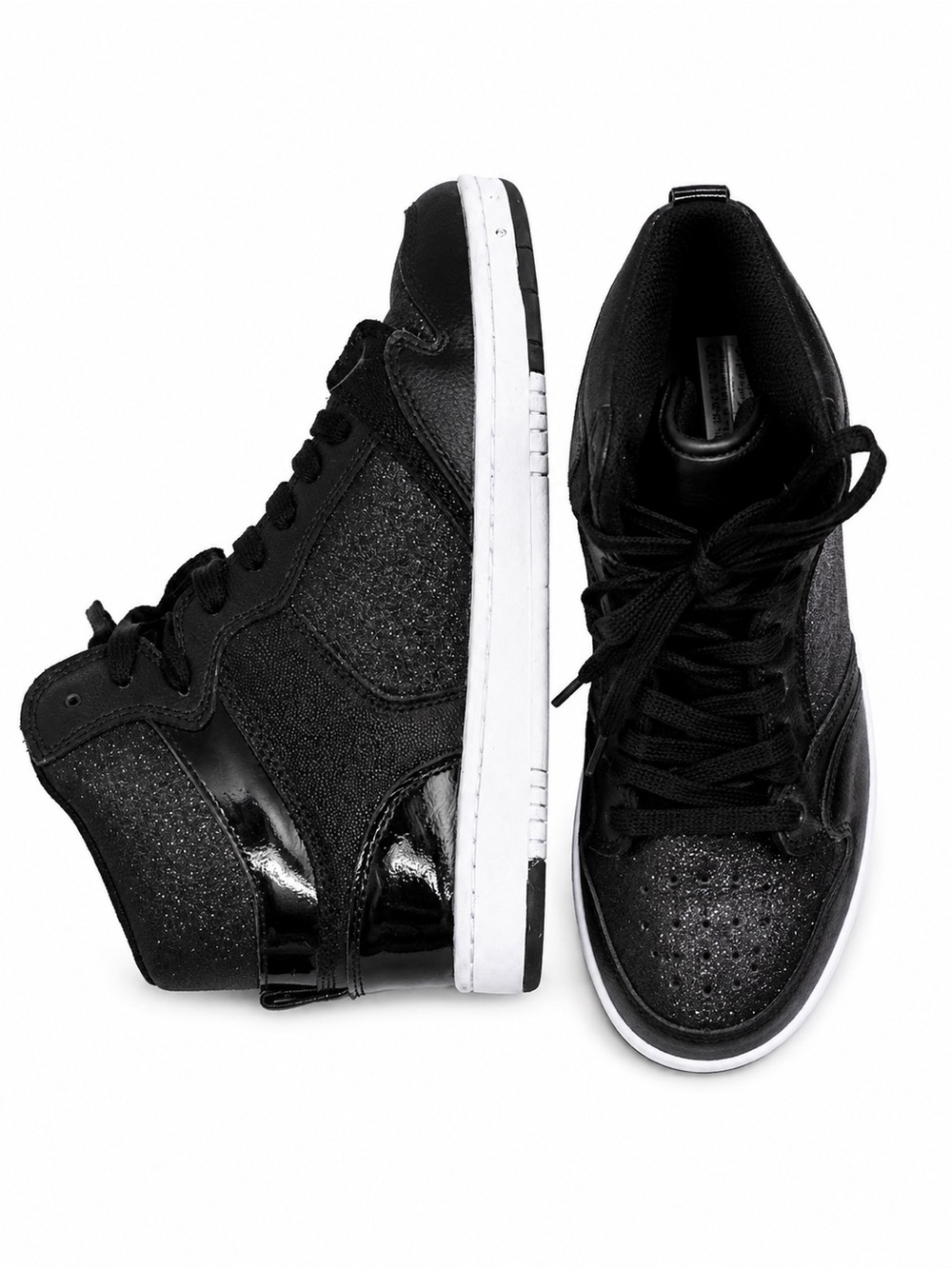 Pastry Women's size 7M Black Glitter High-Top Sneakers